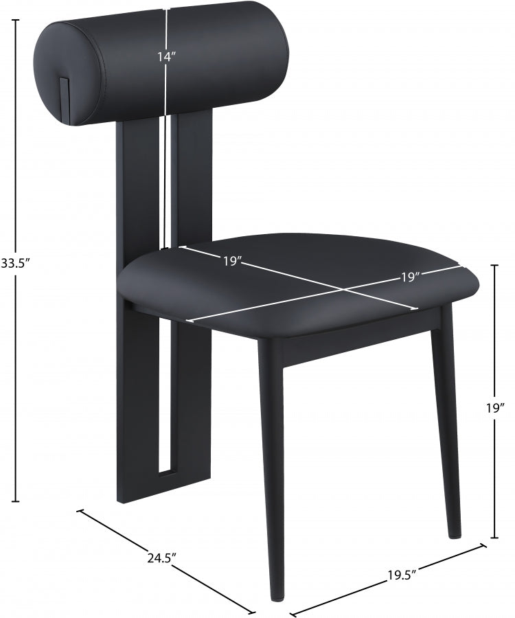 Chaise de salle à manger en cuir végétalien Dario