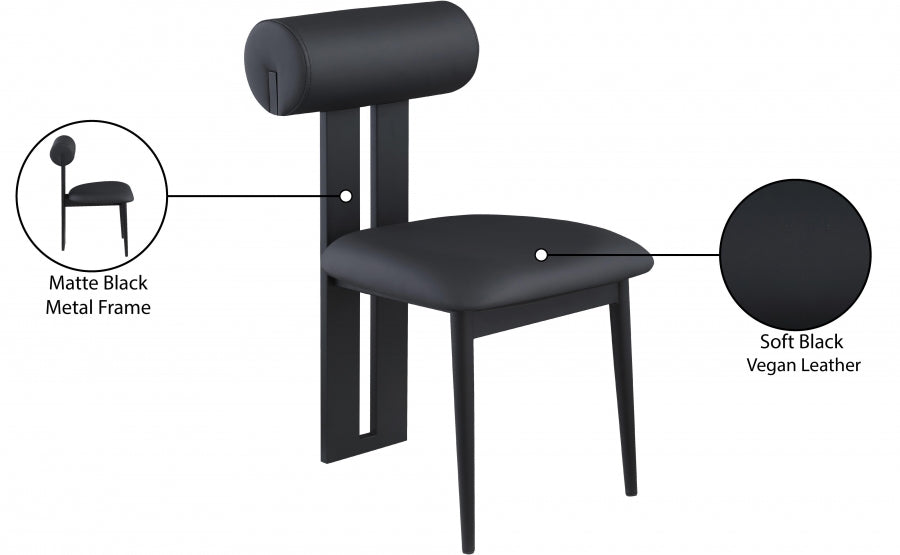 Chaise de salle à manger en cuir végétalien Dario