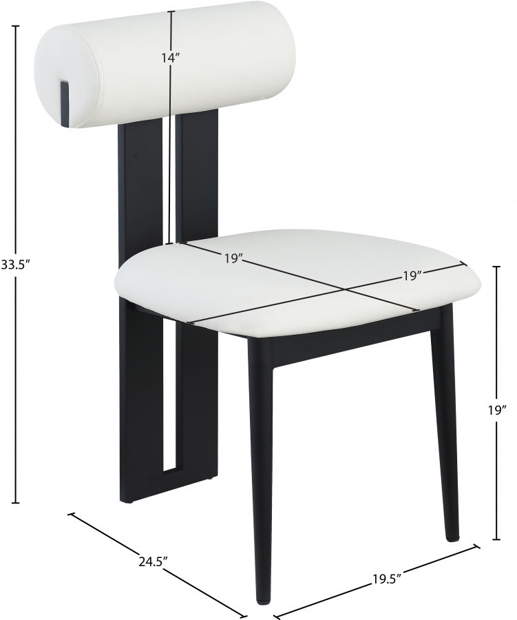 Chaise de salle à manger en cuir végétalien Dario