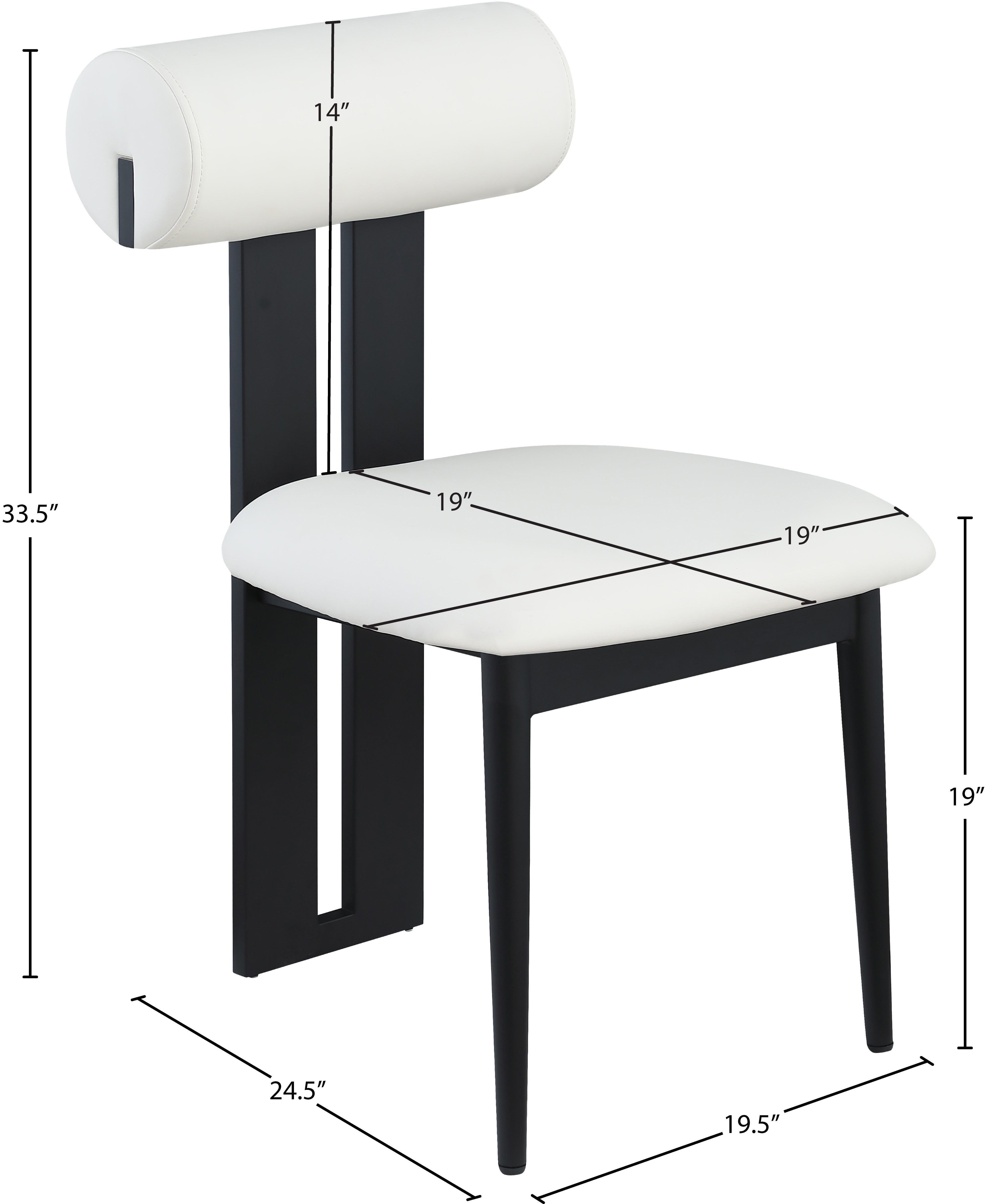 Chaise de salle à manger en cuir végétalien Dario