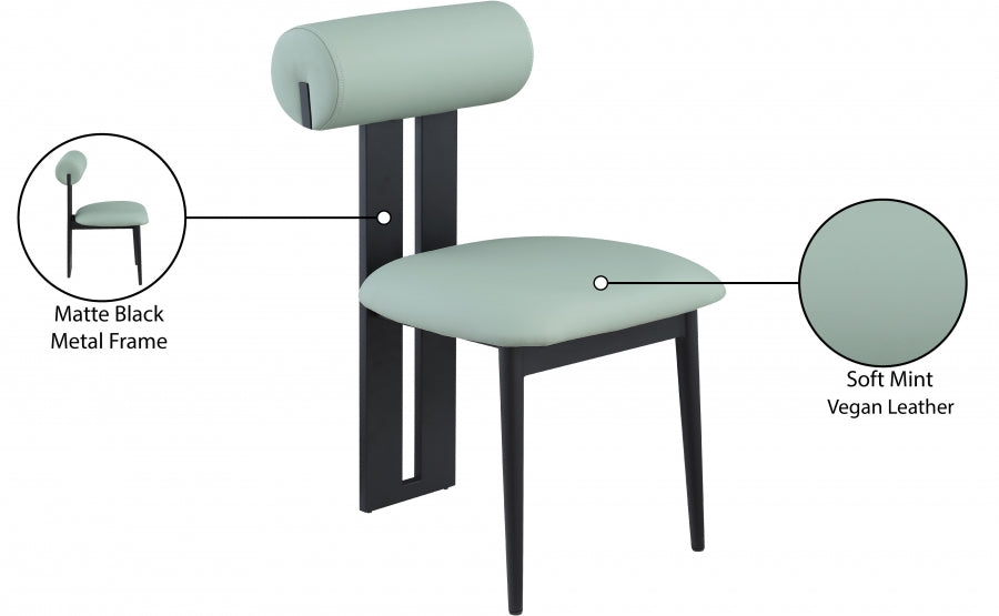 Chaise de salle à manger en cuir végétalien Dario
