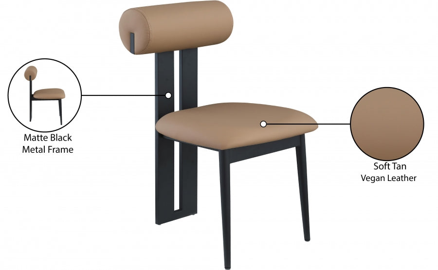 Chaise de salle à manger en cuir végétalien Dario