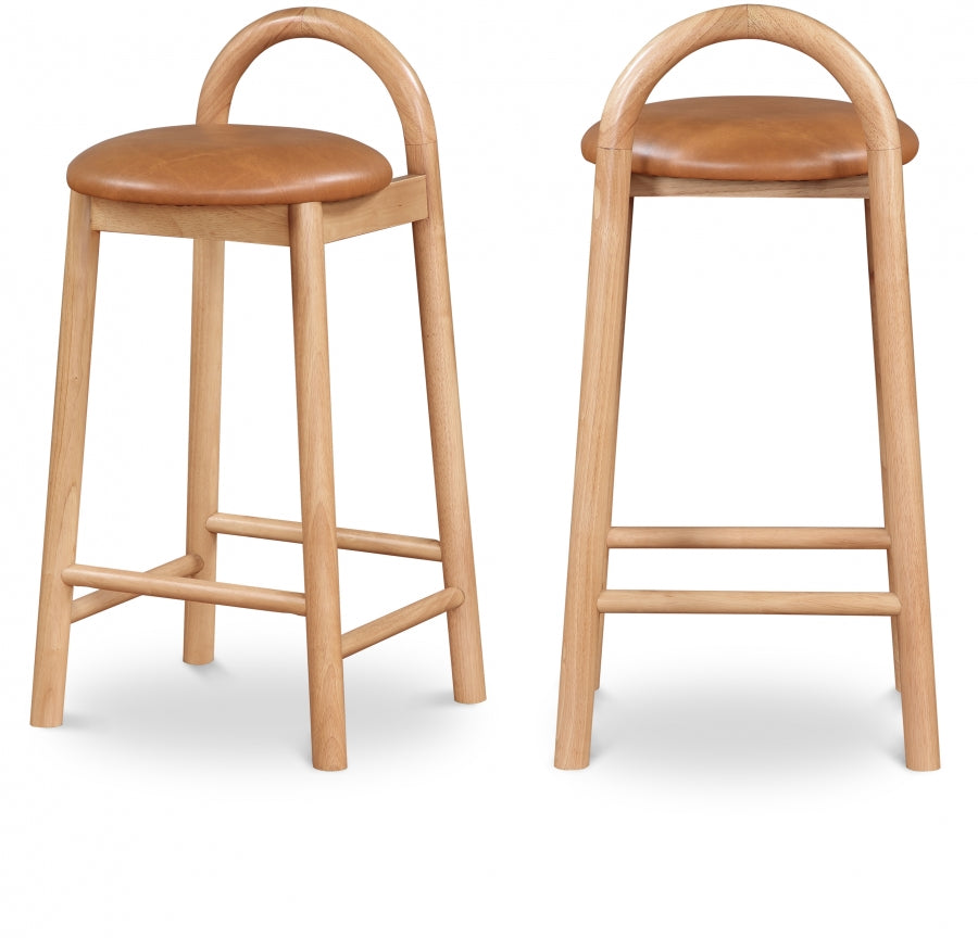 Tabouret de comptoir en cuir végétalien Calvin