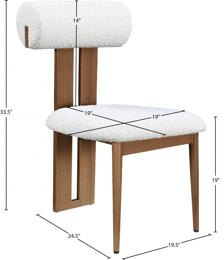 Chaise de salle à manger en tissu Dario Boucle