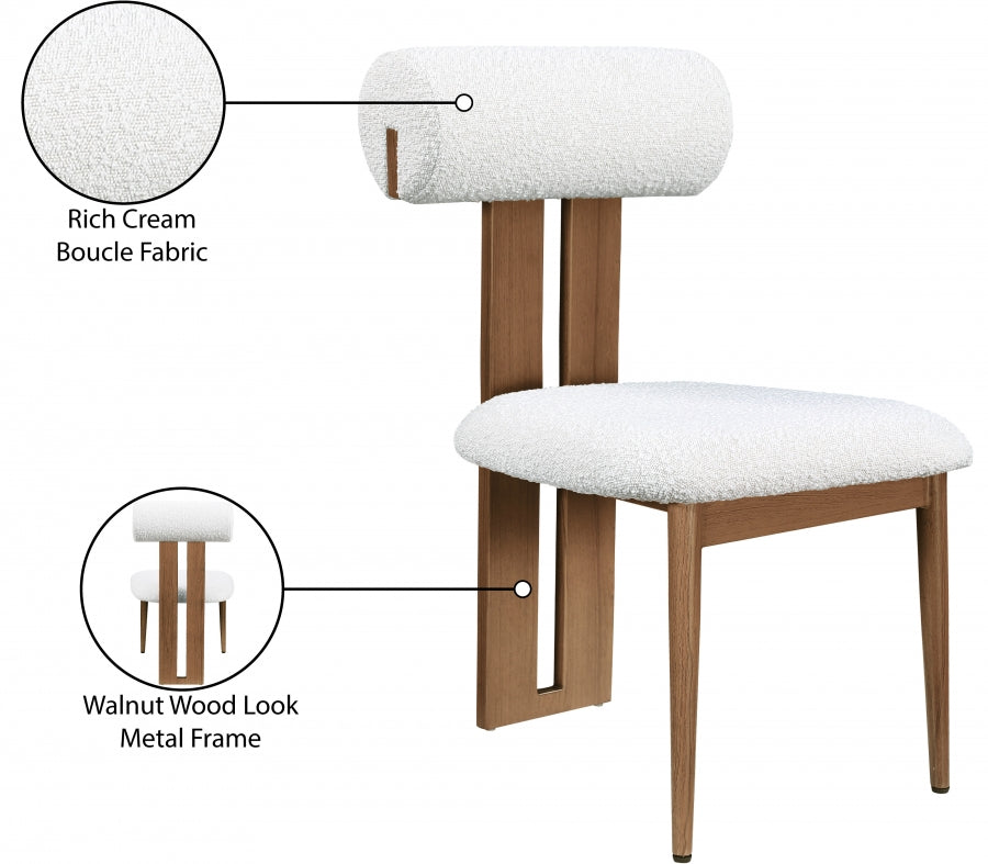 Chaise de salle à manger en tissu Dario Boucle