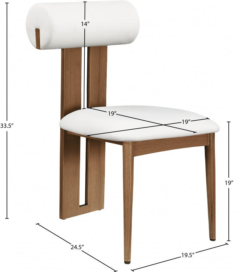 Chaise de salle à manger en cuir végétalien Dario