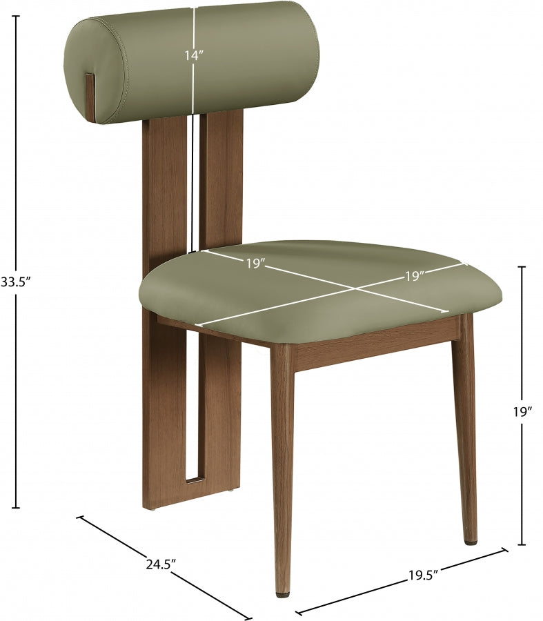 Chaise de salle à manger en cuir végétalien Dario