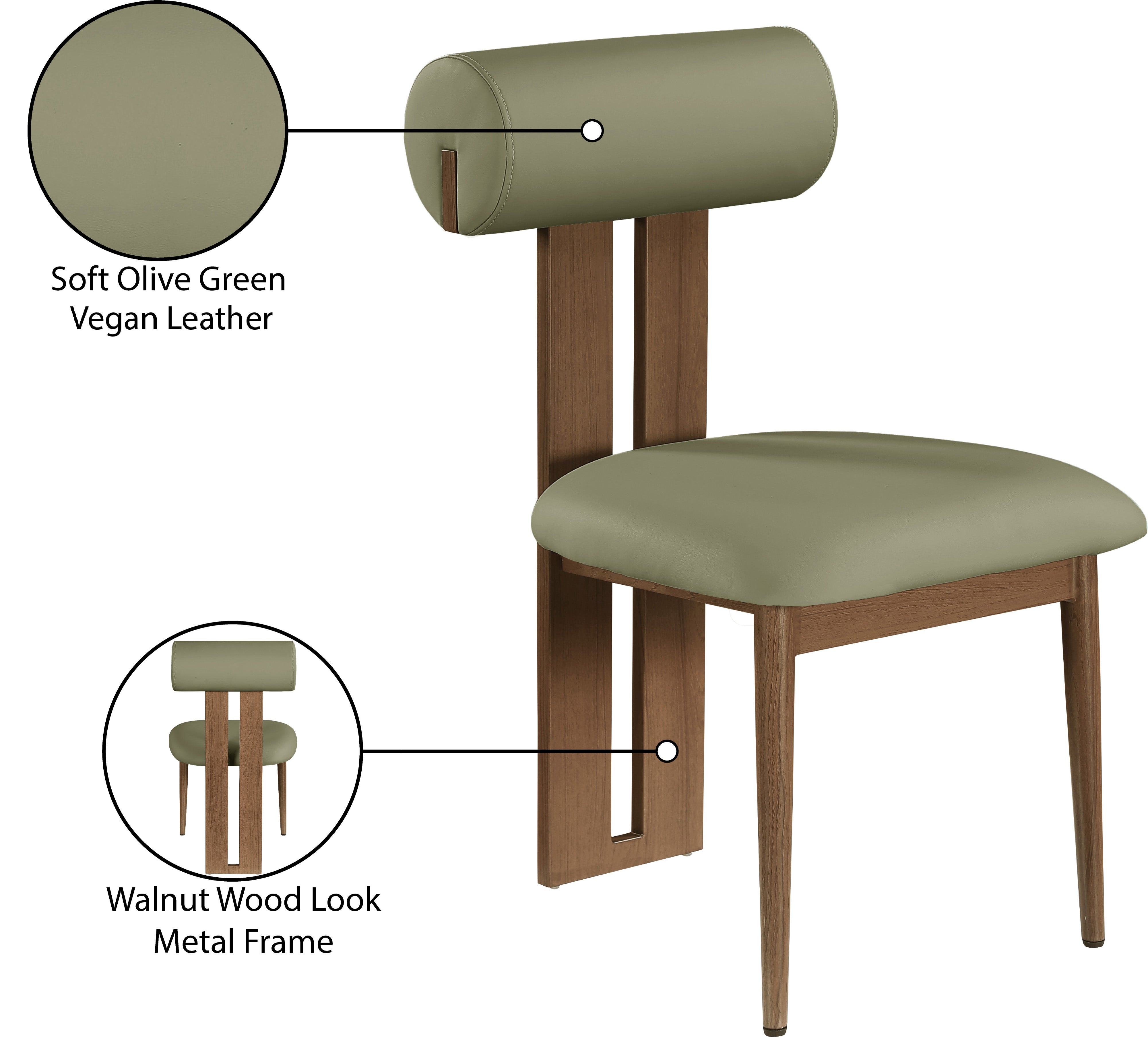 Chaise de salle à manger en cuir végétalien Dario