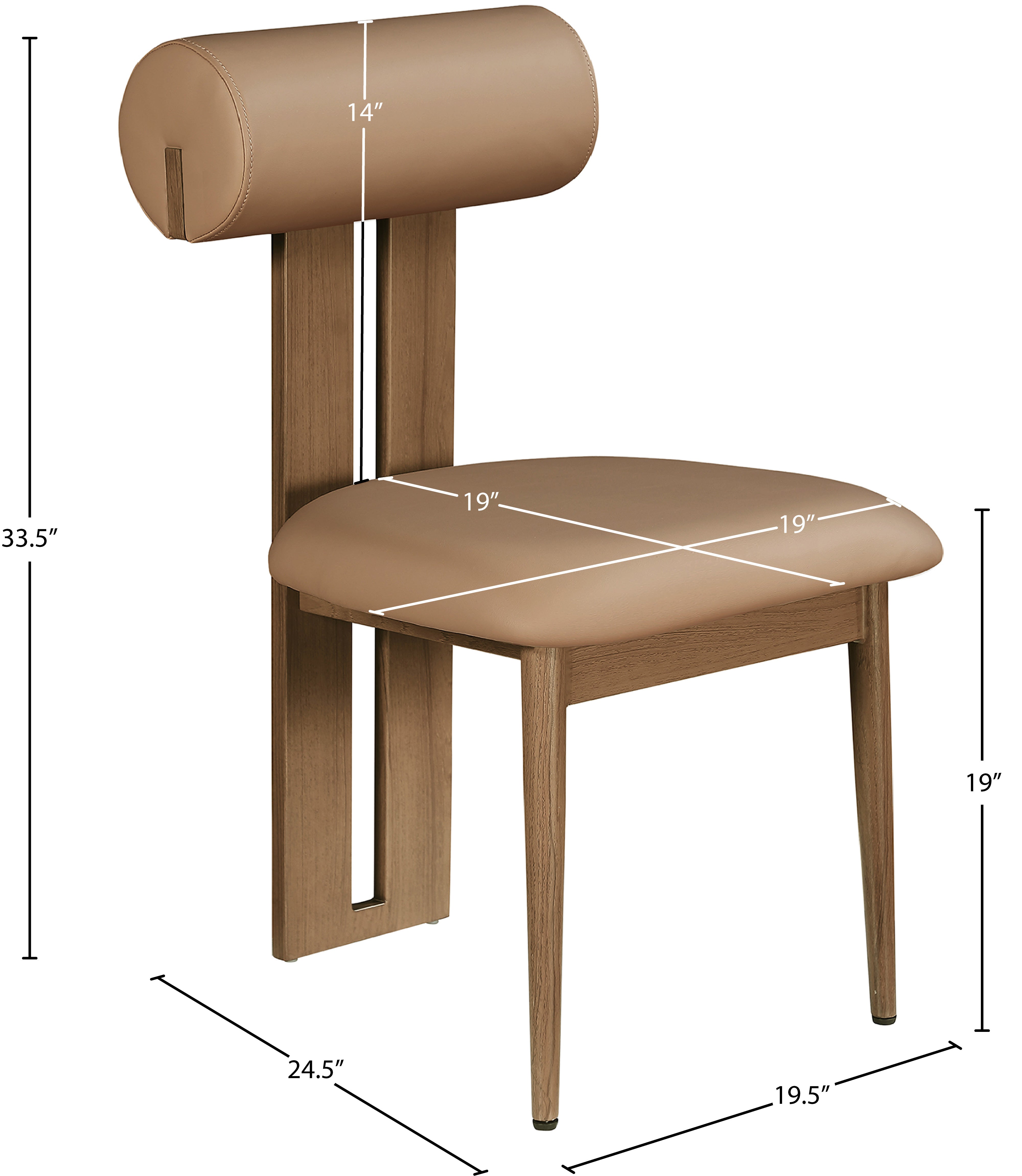 Chaise de salle à manger en cuir végétalien Dario