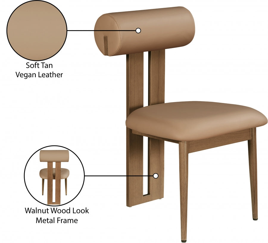 Chaise de salle à manger en cuir végétalien Dario