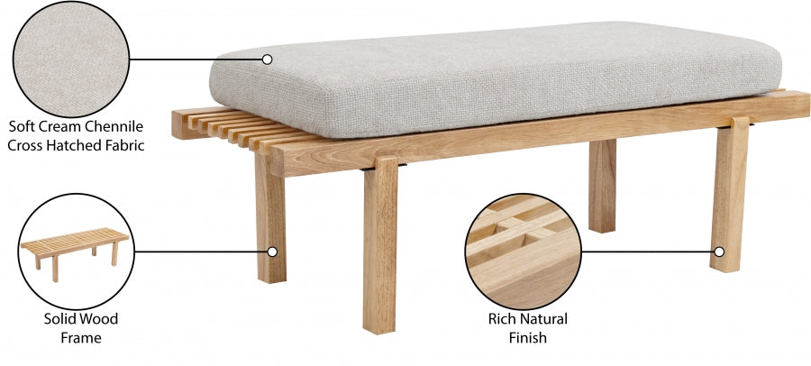Banc en tissu chenille Naya