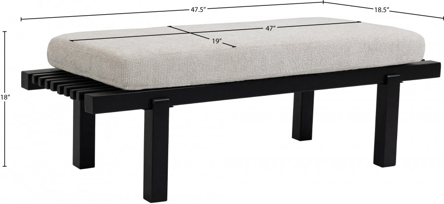 Banc en tissu chenille Naya