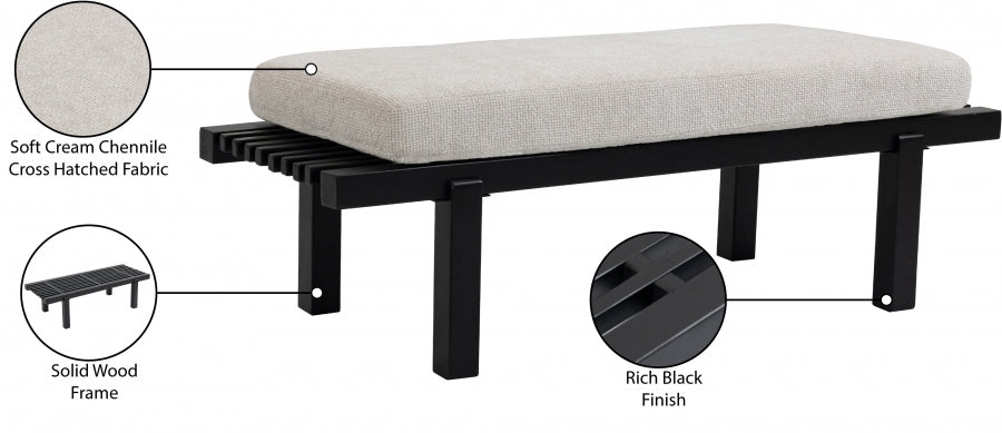 Banc en tissu chenille Naya