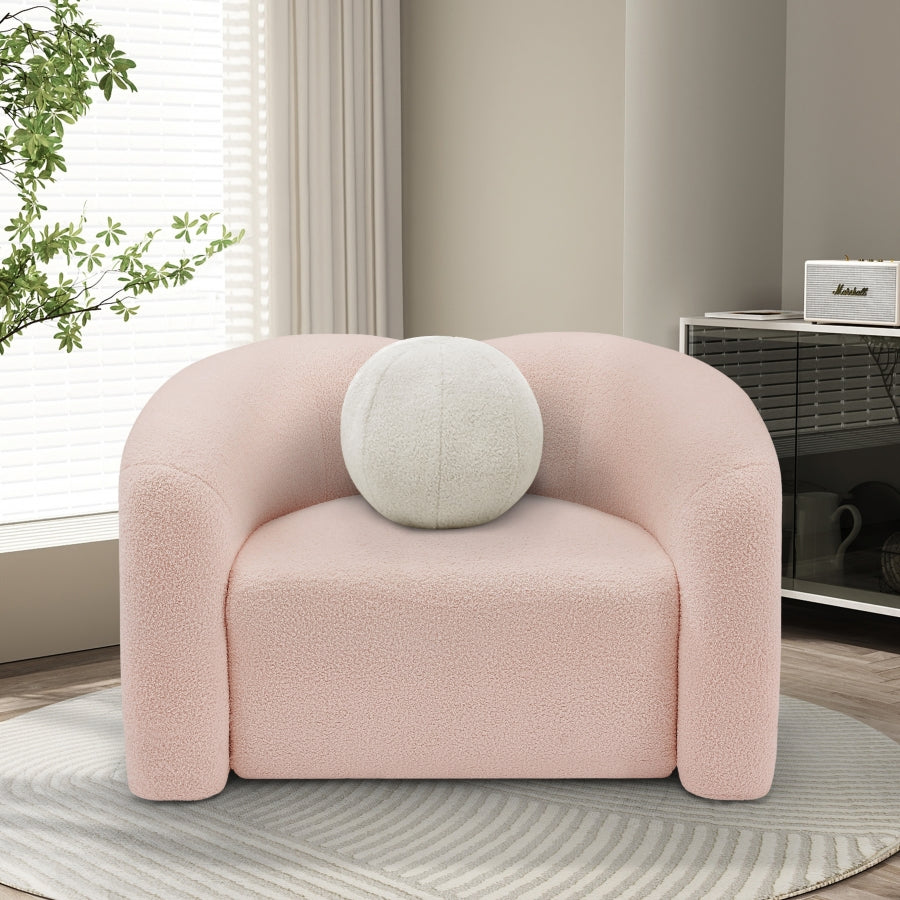 Chaise en tissu Teddy en faux mouton retourné Kali