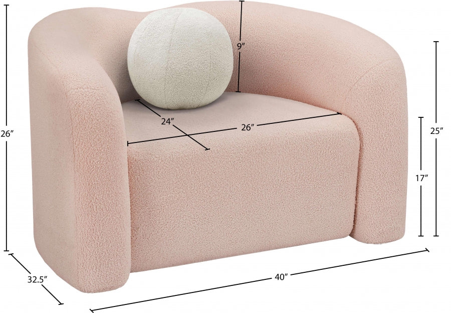 Chaise en tissu Teddy en faux mouton retourné Kali