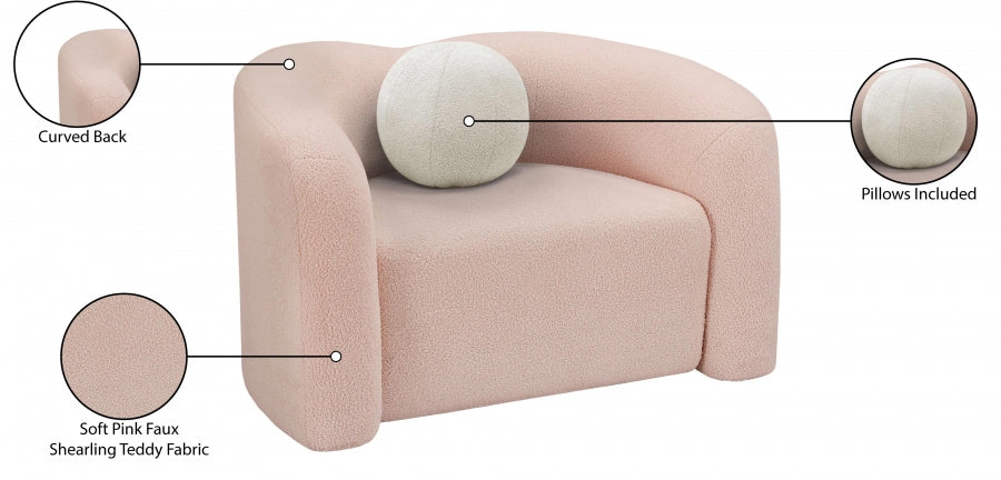 Chaise en tissu Teddy en faux mouton retourné Kali