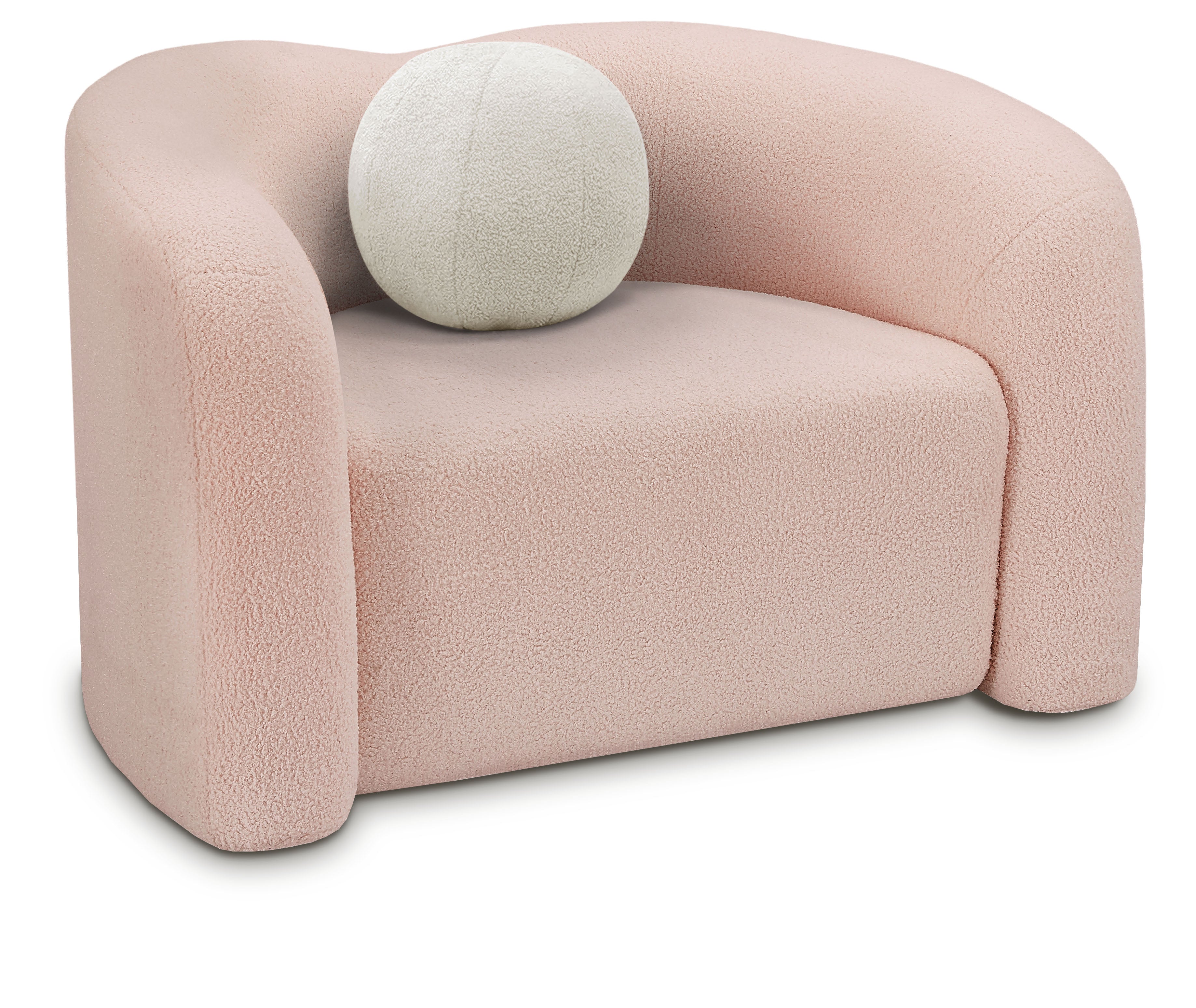 Chaise en tissu Teddy en faux mouton retourné Kali