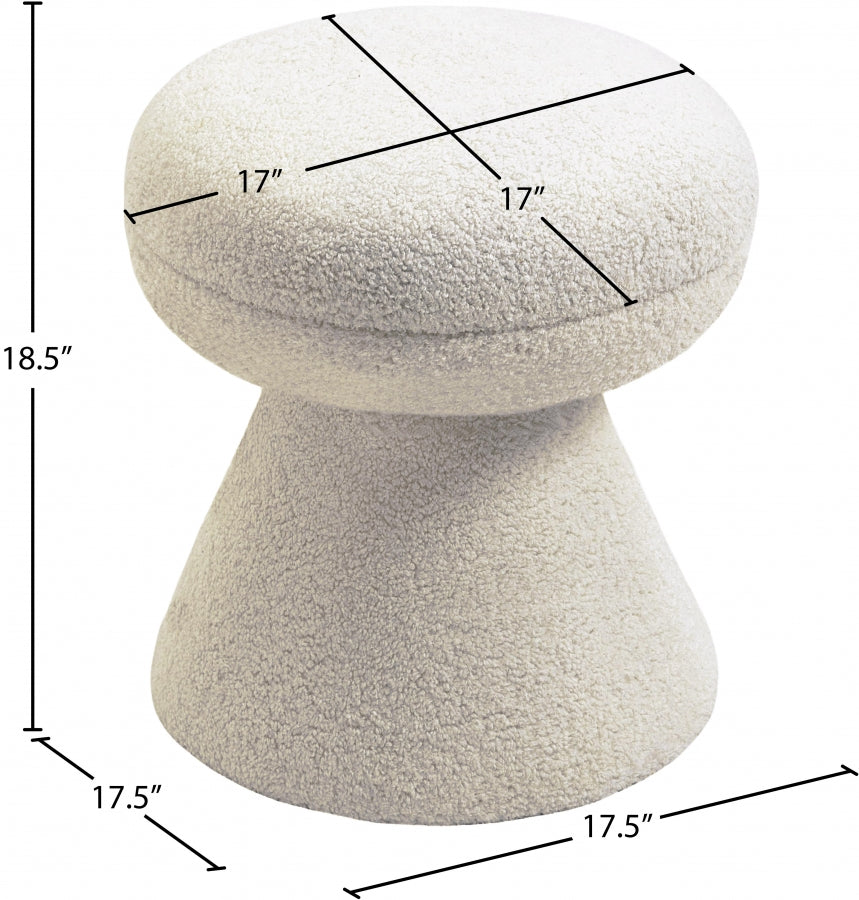 Repose-pieds en tissu peluche imitation peau de mouton Drum