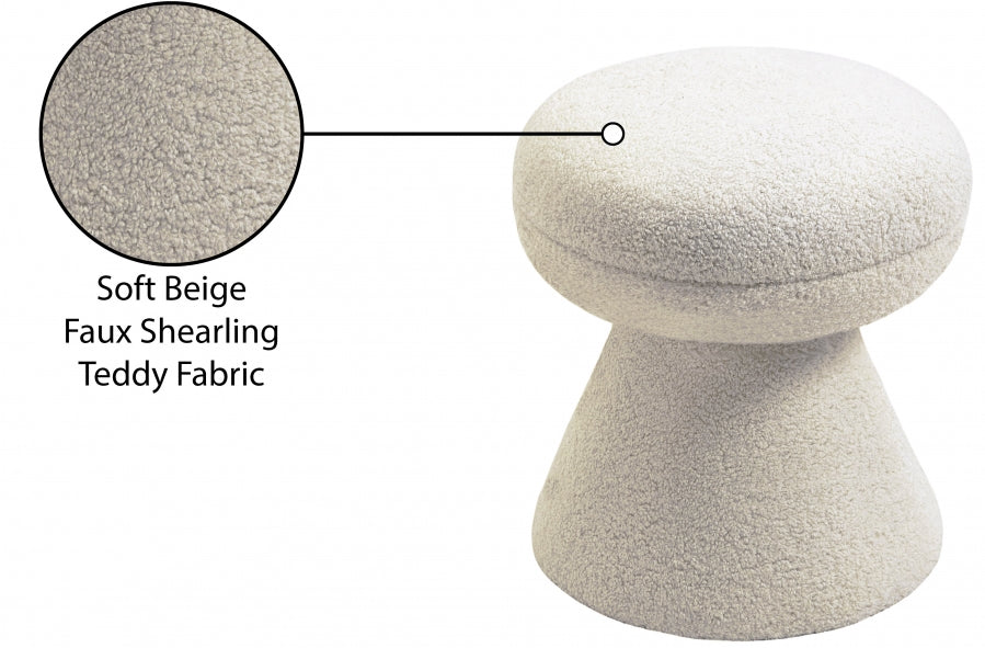 Repose-pieds en tissu peluche imitation peau de mouton Drum