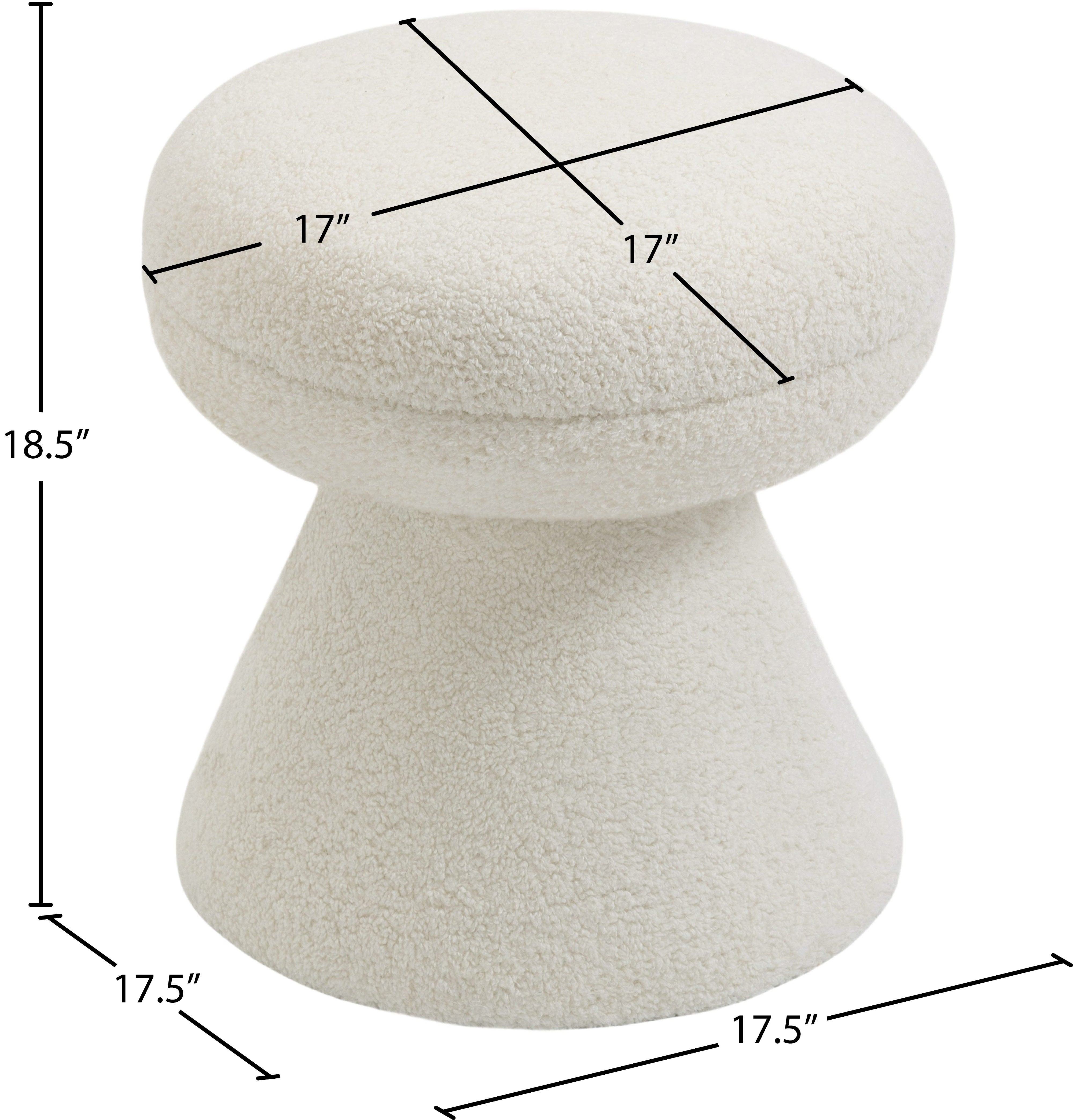 Repose-pieds en tissu peluche imitation peau de mouton Drum