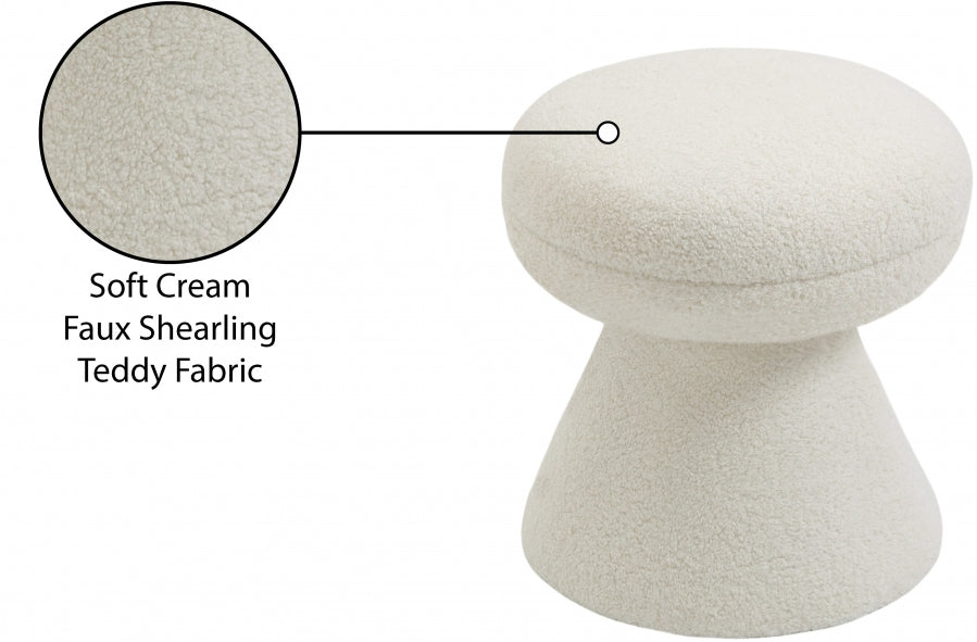 Repose-pieds en tissu peluche imitation peau de mouton Drum