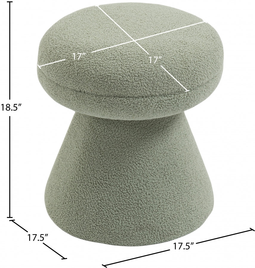Repose-pieds en tissu peluche imitation peau de mouton Drum