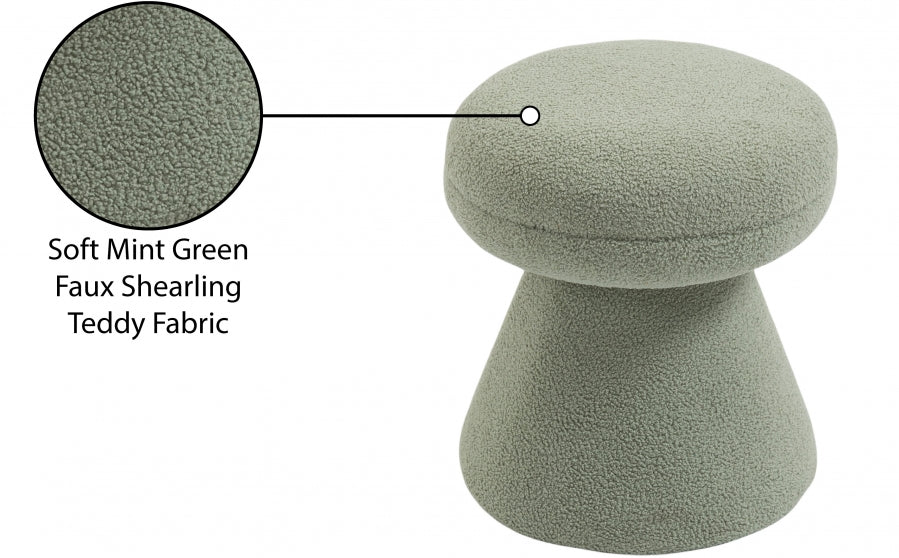 Repose-pieds en tissu peluche imitation peau de mouton Drum