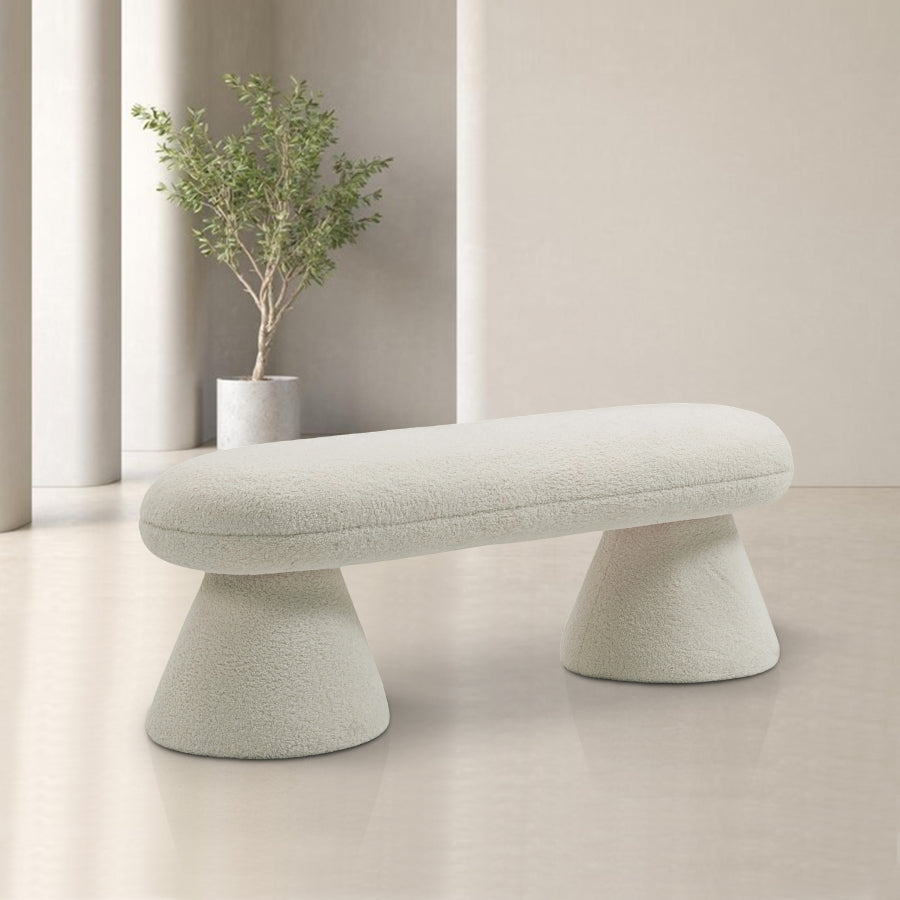 Banc en tissu peluche imitation peau de mouton Drum