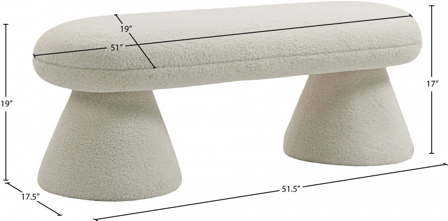 Banc en tissu peluche imitation peau de mouton Drum