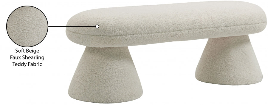 Banc en tissu peluche imitation peau de mouton Drum