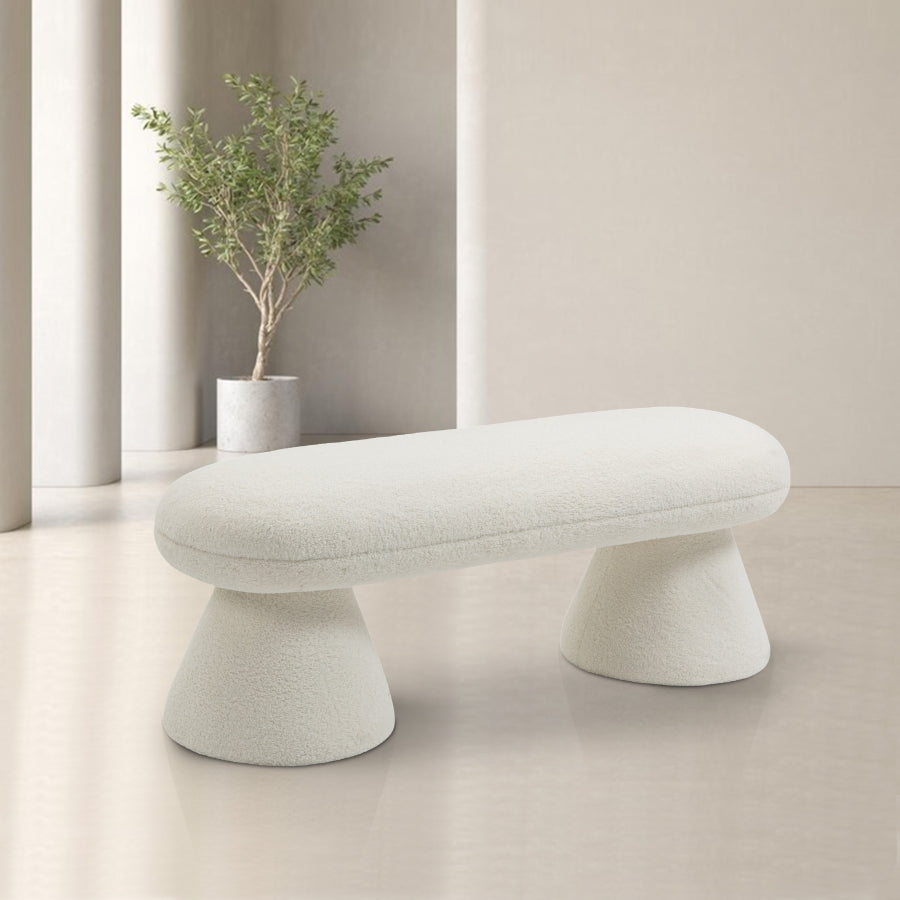 Banc en tissu peluche imitation peau de mouton Drum