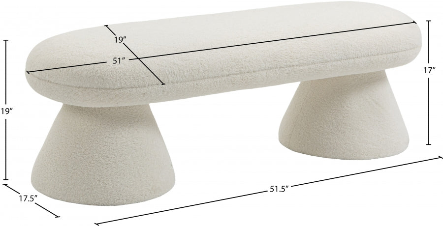 Banc en tissu peluche imitation peau de mouton Drum