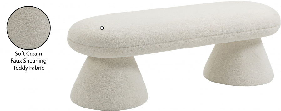 Banc en tissu peluche imitation peau de mouton Drum