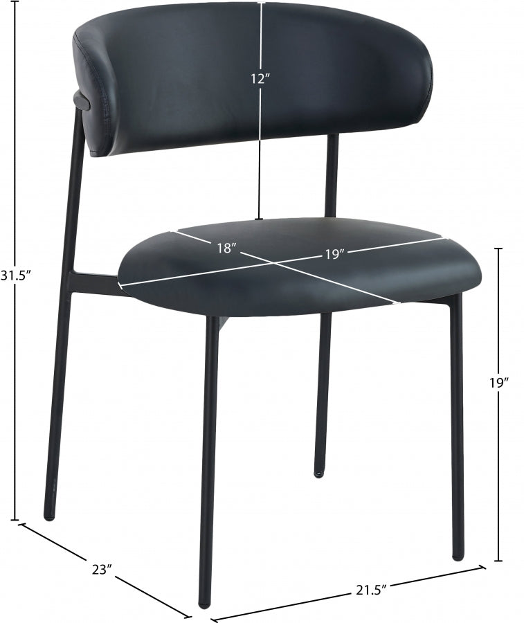 Chaise de salle à manger en cuir végétalien Lupita