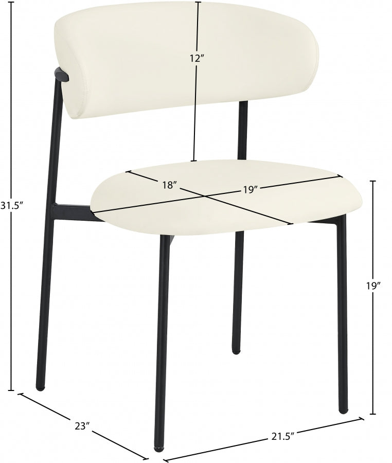 Chaise de salle à manger en cuir végétalien Lupita