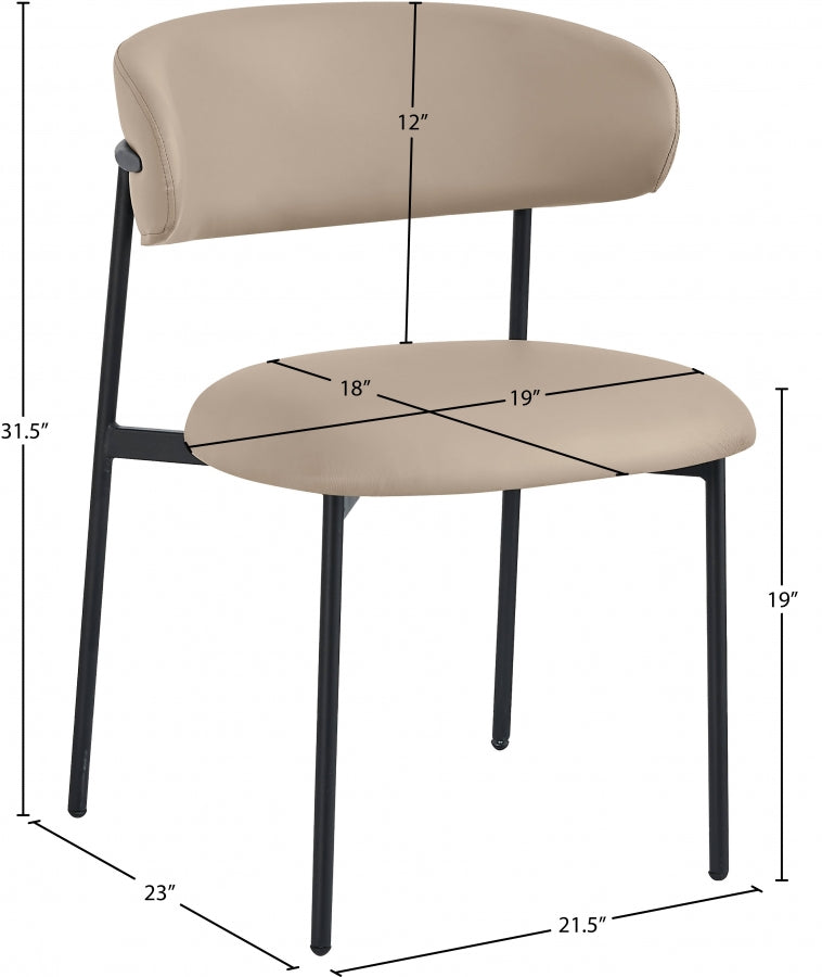 Chaise de salle à manger en cuir végétalien Lupita