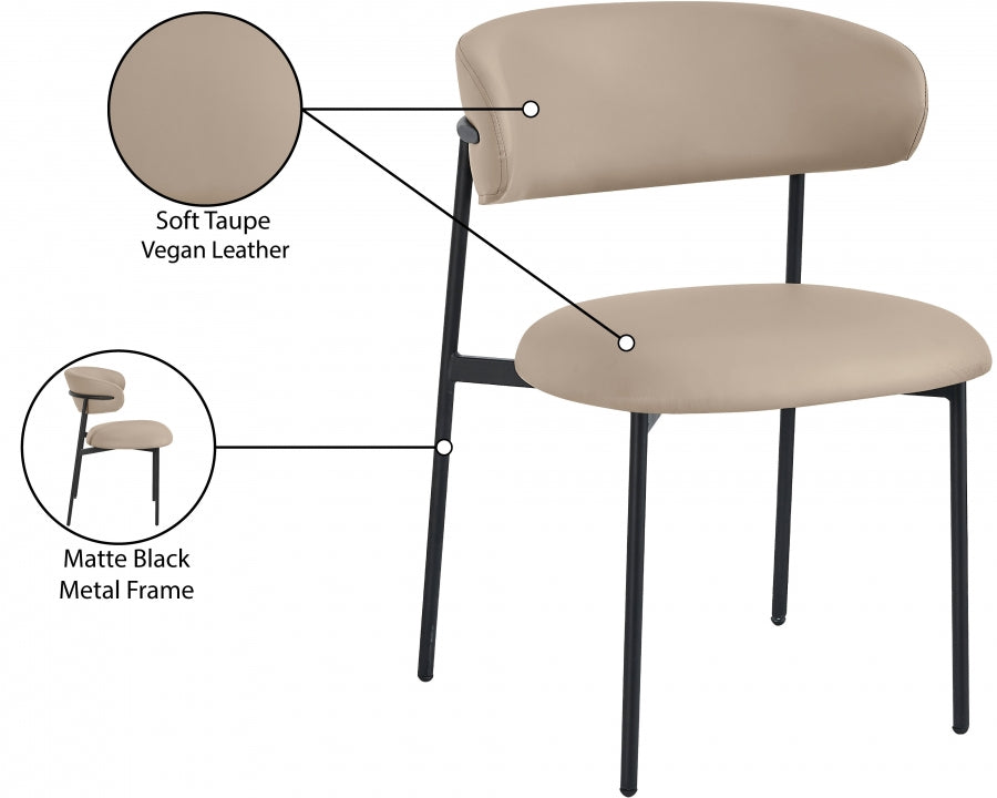Chaise de salle à manger en cuir végétalien Lupita
