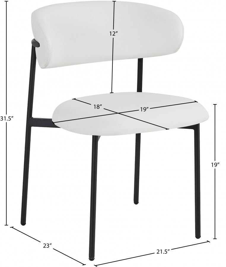 Chaise de salle à manger en cuir végétalien Lupita