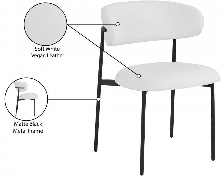 Chaise de salle à manger en cuir végétalien Lupita