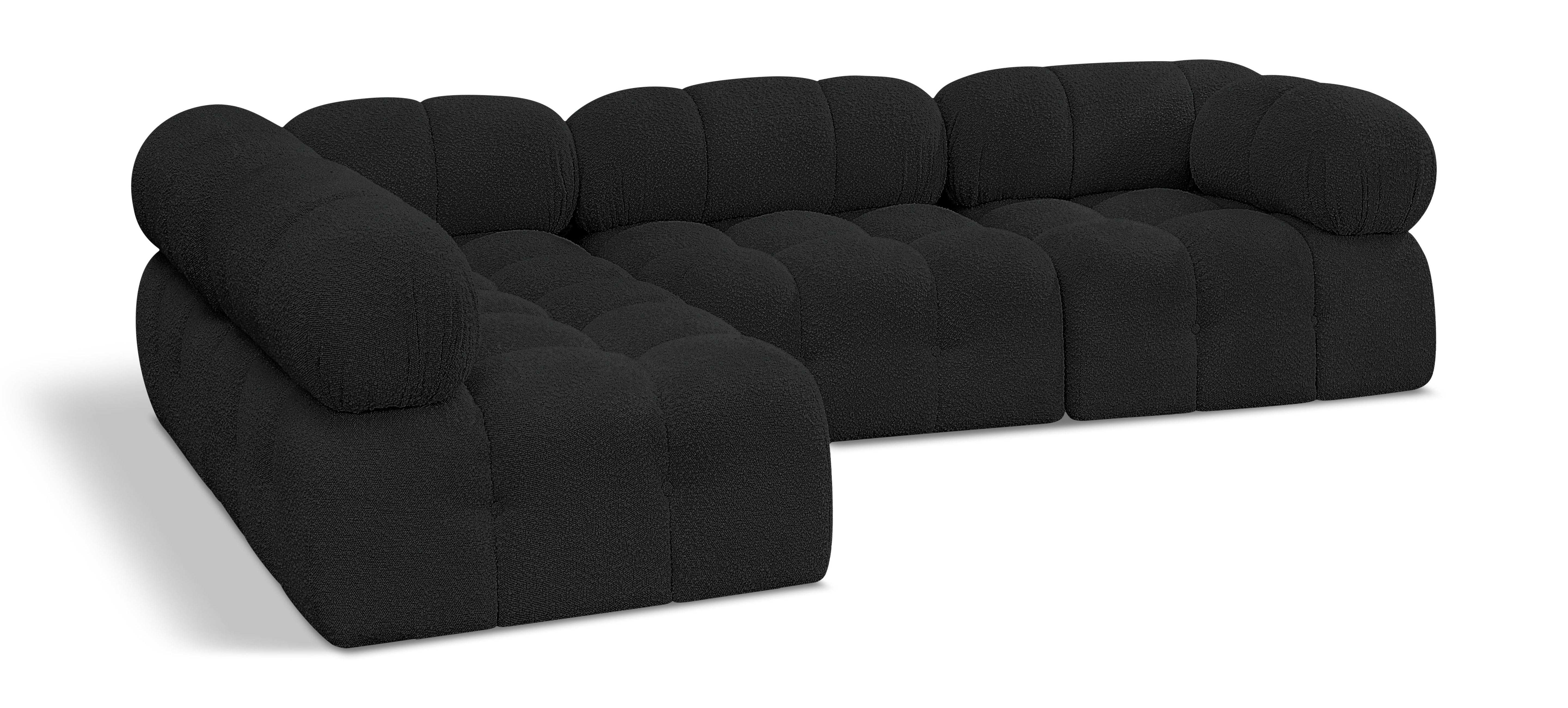 Canapé sectionnel Ames en tissu bouclé