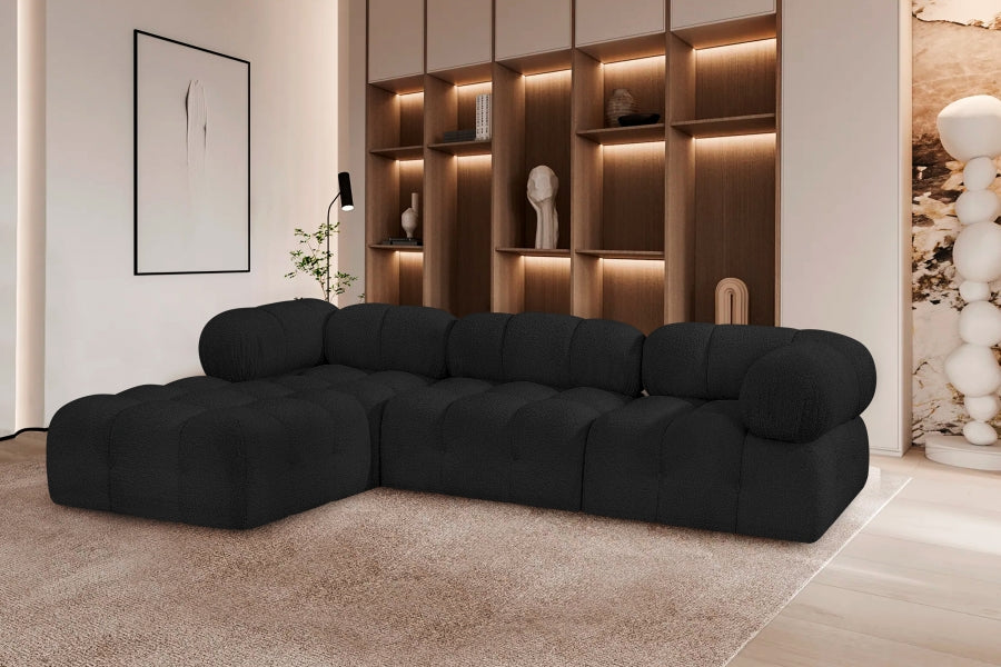 Canapé sectionnel Ames en tissu bouclé