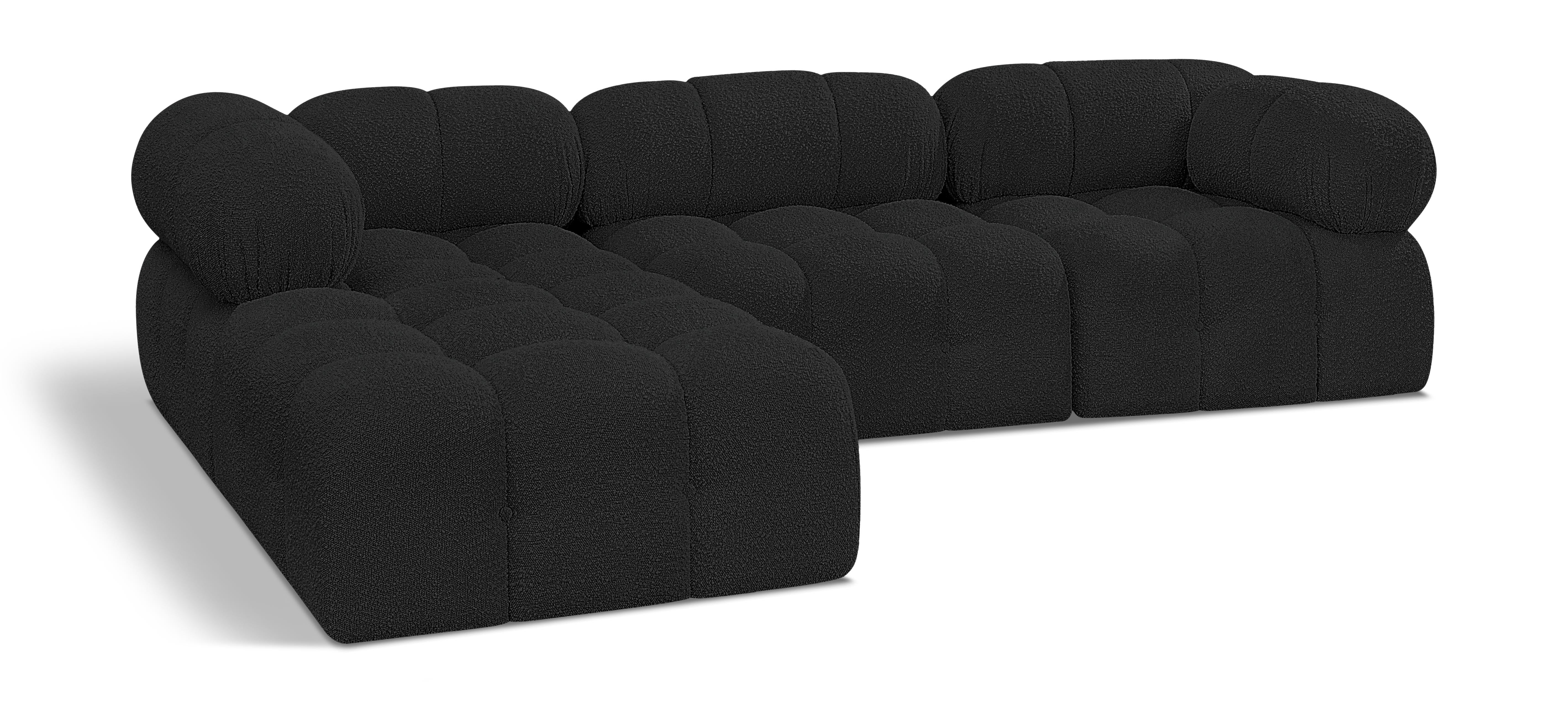 Canapé sectionnel Ames en tissu bouclé