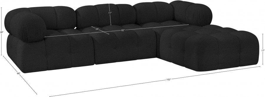 Canapé sectionnel Ames en tissu bouclé