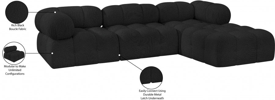 Canapé sectionnel Ames en tissu bouclé