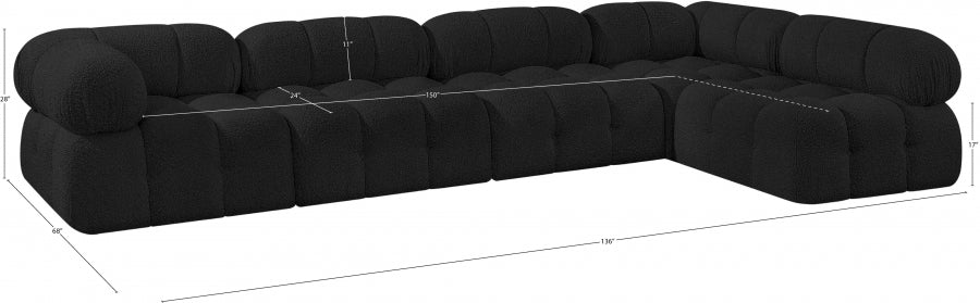 Canapé sectionnel Ames en tissu bouclé