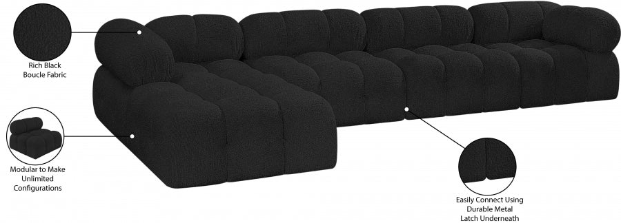 Canapé sectionnel Ames en tissu bouclé