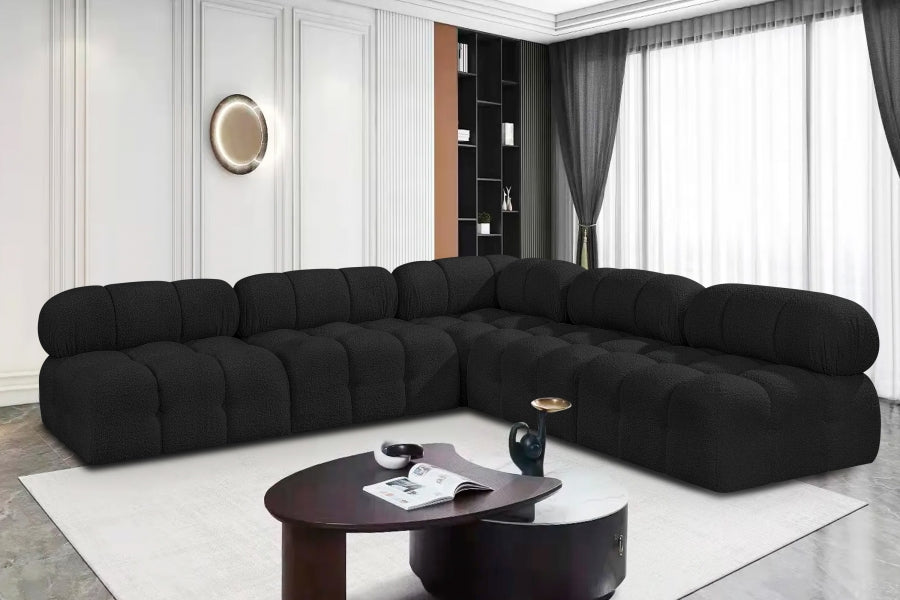 Canapé sectionnel Ames en tissu bouclé