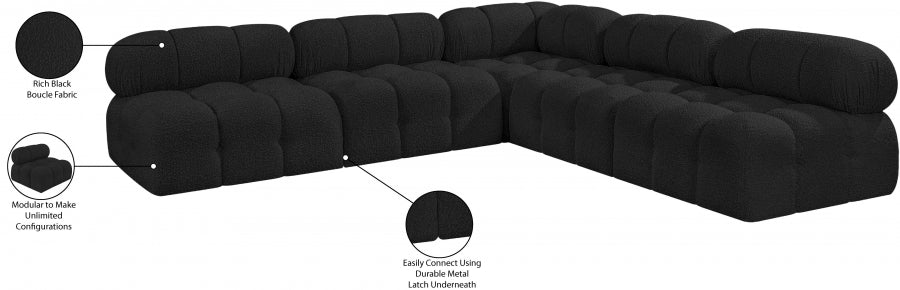 Canapé sectionnel Ames en tissu bouclé