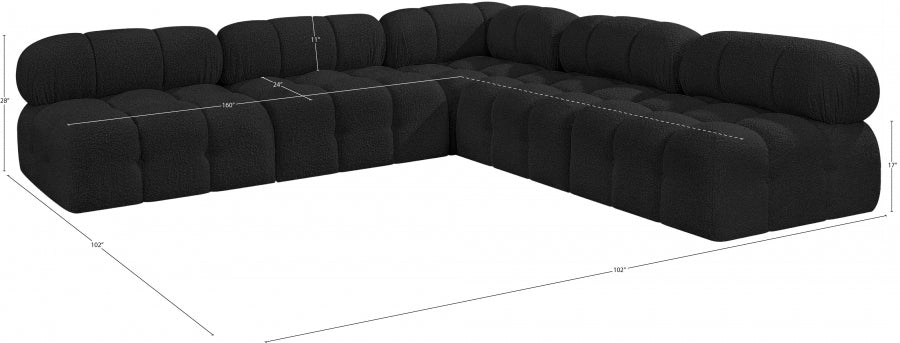 Canapé sectionnel Ames en tissu bouclé