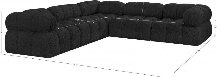 Canapé sectionnel Ames en tissu bouclé